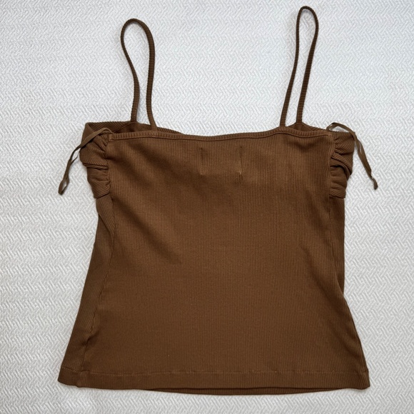 NWOT Citizens of Humanity Emi Twist Cami Tank Size XL Malt Ball Brown Y2K - Picture 8 of 12
